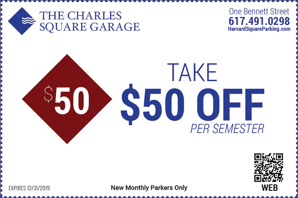 Coupons The Charles Square Garage